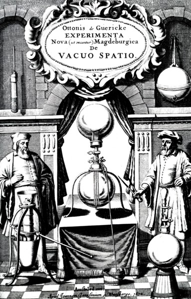 Title page of 'The new (so-called) Magdeburg experiments of Otto von Guericke' by Otto von Guericke