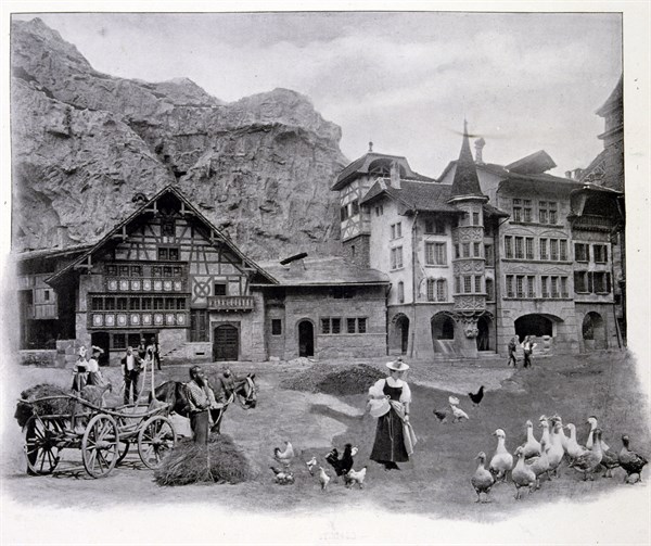 Image of a Swiss village showing a chalet from Effretikon-Maisons-de-Berne