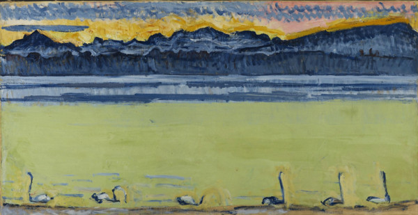 Ferdinand Hodler, Le Léman et le Mont-Blanc, avec cygnes