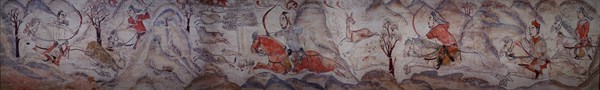 Tomb of Northern Qi Dynasty in Jiuyuangang, Xinzhou, Chinese mural