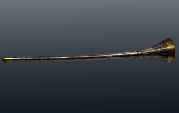 Trumpet of King Tutankhamun. In silver and gold, found in the Valley of the Kings