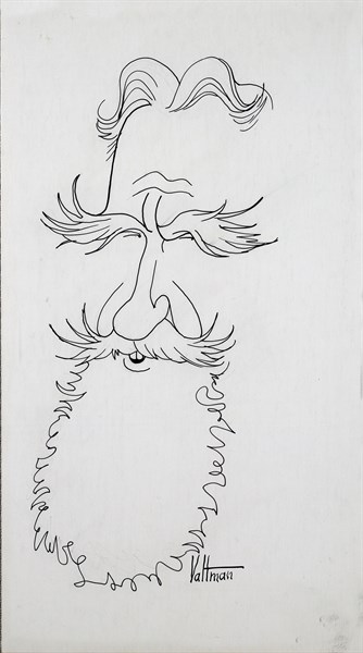 Bernhard Shaw, 1914. Caricature of Irish playwright George Bernard Shaw by Edmund Valtman