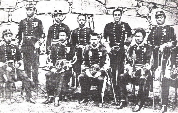 Officers of the Kumamoto garrison which fought against the troops of Saigo Takamori in 1877 during the Satsuma Rebellion