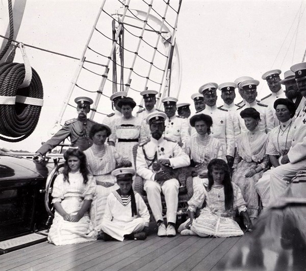 Romanov royal family, 1912. Alexandra Feodorovna the Empress consort with Emperor Nicholas II