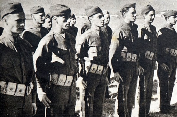 American soldiers training during World War II