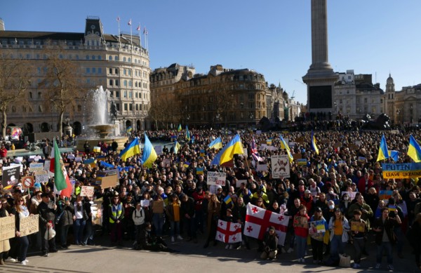 Protest against Russian invasion of Ukraine, London March 2022