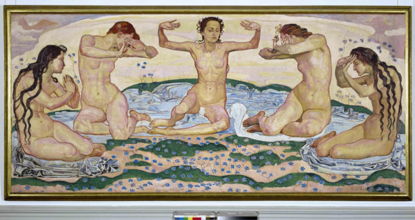 Ferdinand Hodler (1853 – 1918) Swiss painter. 'The Day'  1900.