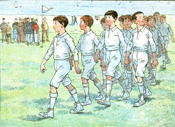 Children playing football