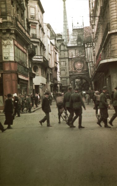 German soldiers in an occupied town