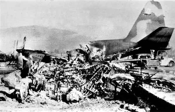 Vietnam War, A victory for the South Vietnamese Armed Forces: a plane destroyed at Da-Nang