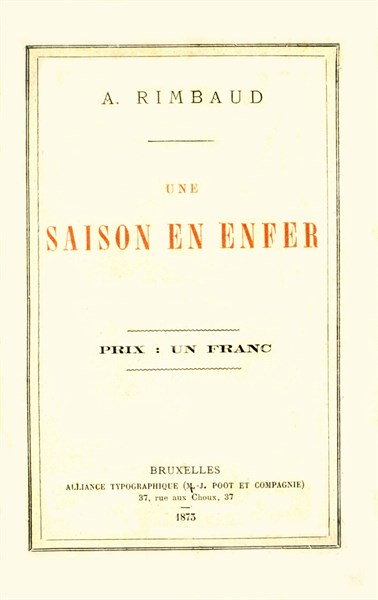 Couverture "d'Une saison en enfer" d'Arthur Rimbaud