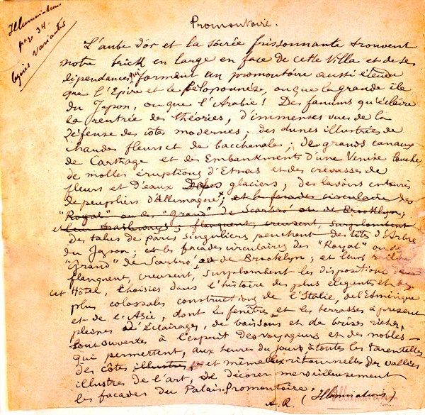 Handwritten letter by Arthur Rimbaud