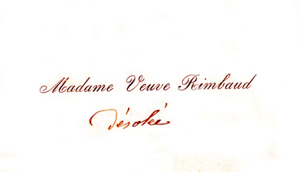 Handwritten letter sent to  Arthur Rimbaud