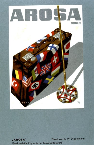 Advertising poster for the ski resort Arosa