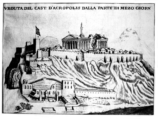 Vue de l'Acropole d'Athènes in "L'Atene Attica" de Fanelli