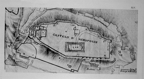 Map of the Acropolis in Athens, in "L'Atene Attica" by Fanelli