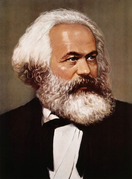 Chinese chromolithograph. Portrait of Karl Marx (1818-1883).