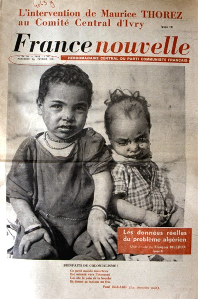 Guerre d'Algérie. Une du journal "France nouvelle"