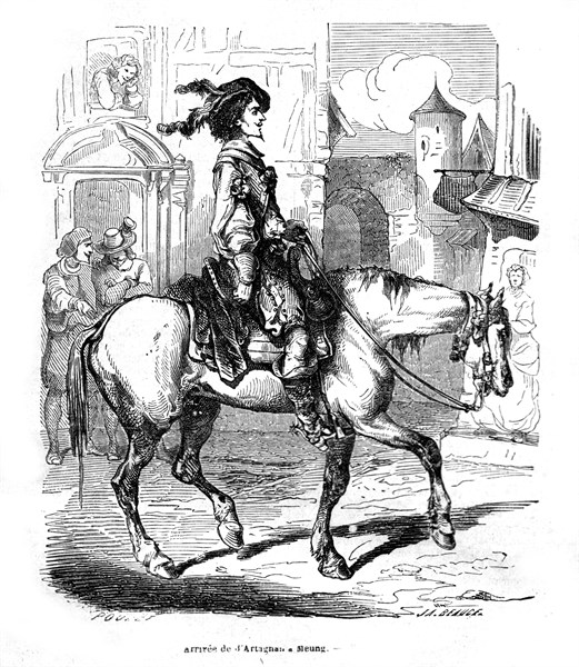 Les trois mousquetaires, Arrivée de d'Artagnan à Meung.