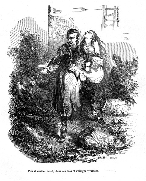 The Three Musketeers, Felton is helping Milady to escape