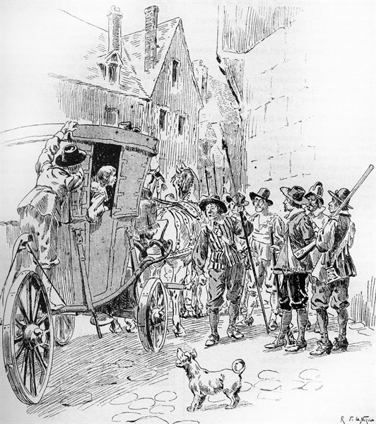 Illustration de R. de la Nézière. "Vingt ans après" (suite de "Les trois mousquetaires").