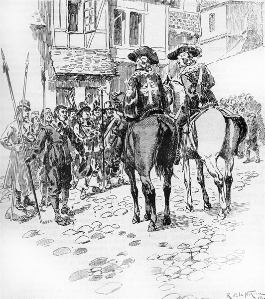 Illustration de R. de la Nézière. "Vingt ans après" (suite de "Les trois mousquetaires").