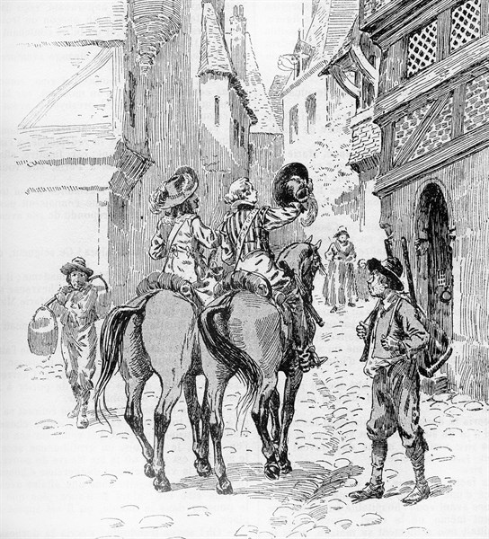 Illustration de R. de la Nézière. "Vingt ans après" (suite de "Les trois mousquetaires").