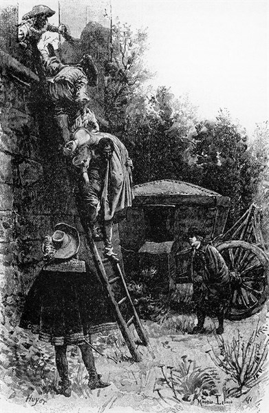 Les trois mousquetaires. Gravure 19e