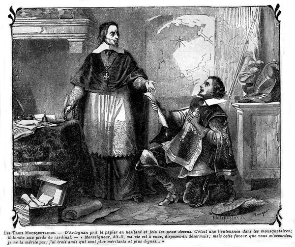 Les trois mousquetaires. Gravure 19e