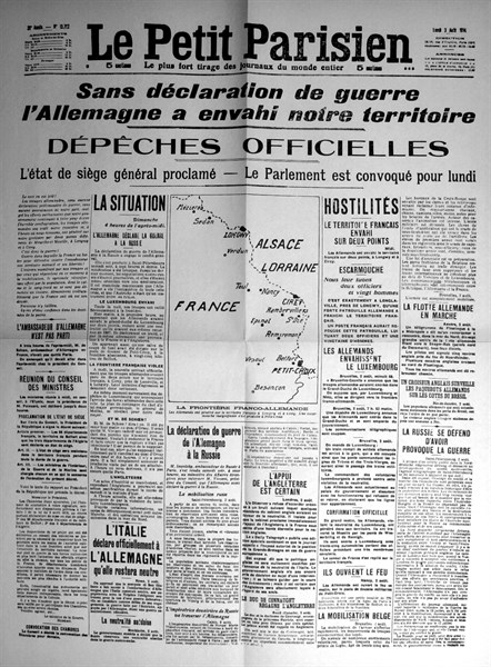 Une du journal "Le Petit Parisien".