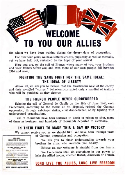 Affiche de propagande au moment de la libération
