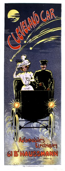 Advertising poster for electric automobiles