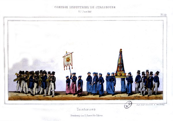 Procession of trade guilds in Strasburg, The dyers