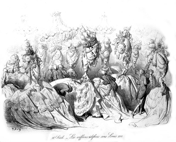 Doré, Elaborated hairstyles under the reign of Louis XVI