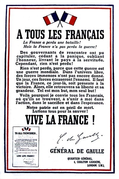 Appeal of General de Gaulle, 1940