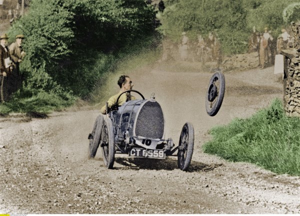Accident pendant une course automobile à Cardiff, 1924