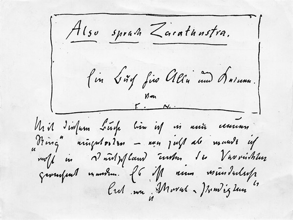 Friedrich Nietzsche, Lettre à Peter Gast
