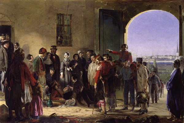 Florence Nightingale im britischen Militaerkrankenhaus in Scutari waehrend des Krim-Kriegs