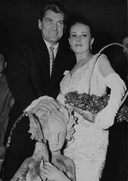 Jean Marais et Jeanne Moreau
