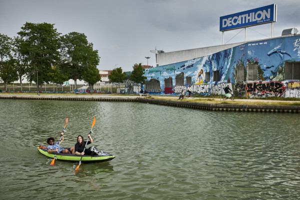 Kayak ride on the Ourcq Canal
