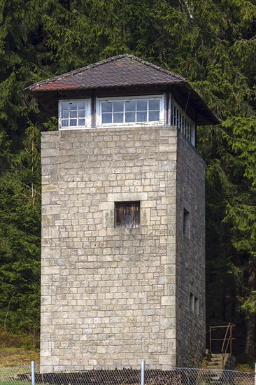 Former watchtower in the concentration camp memorial Flossenburg