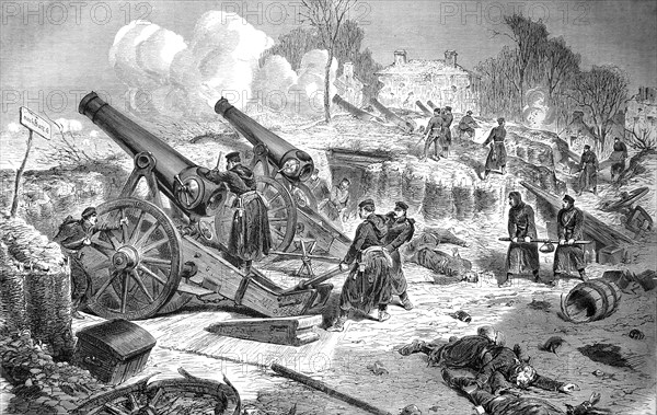 Prussian siege battery No.3 in Park Rainen near Paris