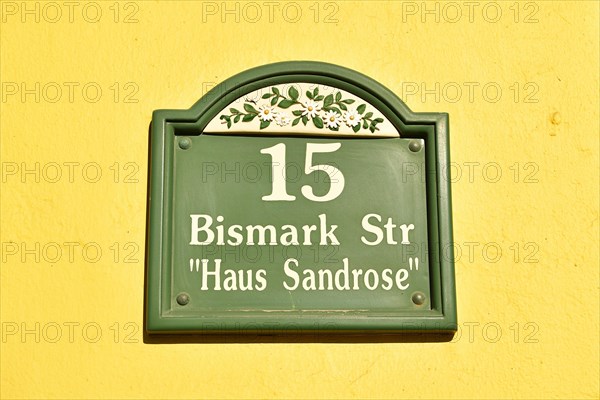 German street sign Bismark Strasse on a wall