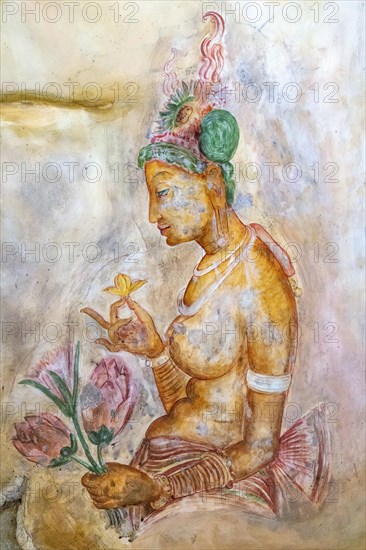 Replica of the famous wall paintings at Sigiriya
