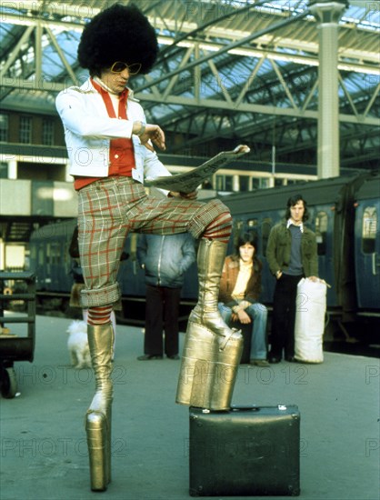 Man in 70s outfit