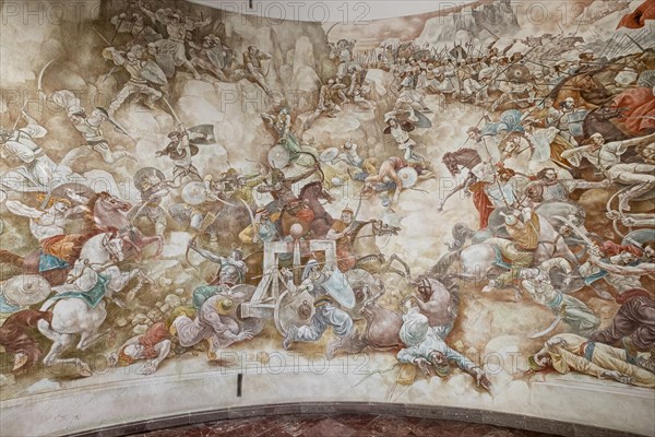 Monumental painting of the Battle of 1444 against the Ottomans