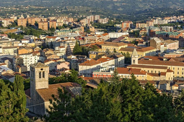 View from Castello Monforte to Campobasso with Church of San Bartolomeo and Cathedral