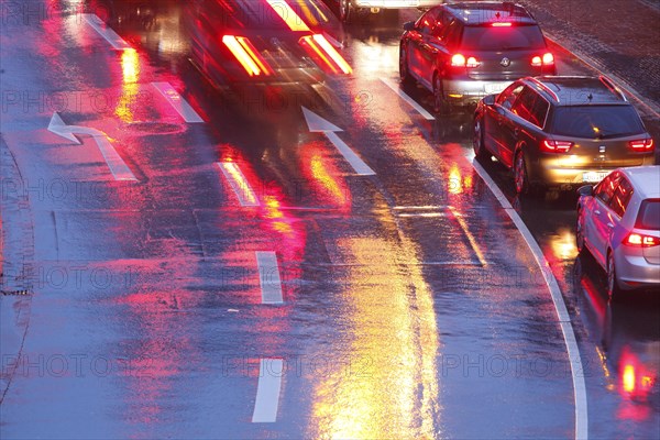 Rain-wet street