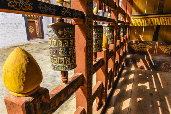 Prayer mills in the monastery fortress