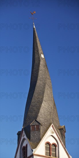 The twisted tower of the parish church of St. Clement